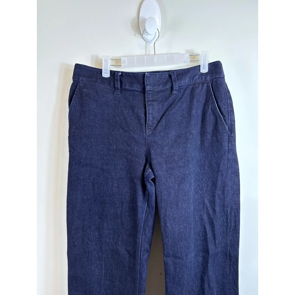 Lauren Jeans Co. Ralph Lauren Dark Blue Wash‎ Denim Wide Leg Jeans Women Size 8 - Picture 2 of 5
